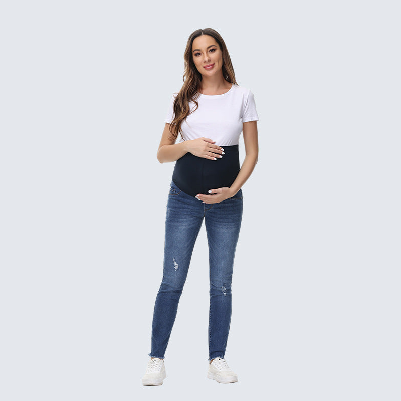 Women's Tight Fitting Maternity Denim Pants 3