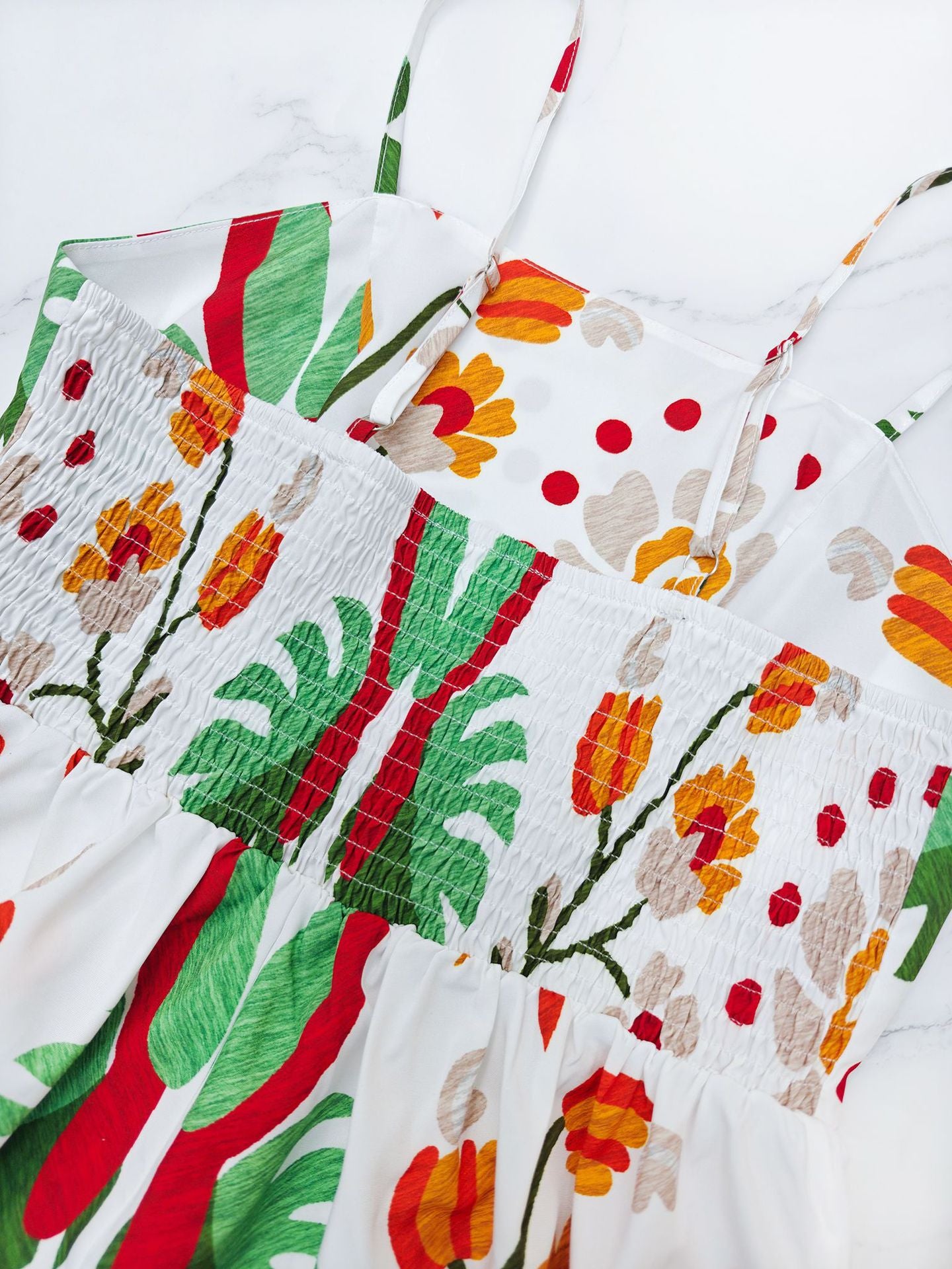 Women Casual Holidays Suspender Print Dress 8