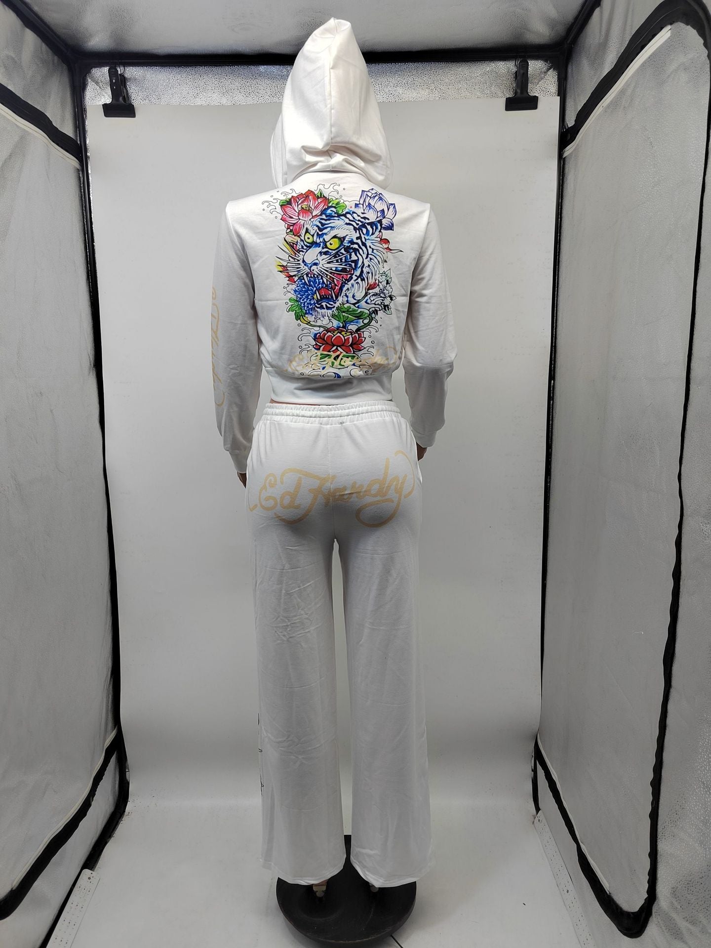 Women's Fashion Positioning Print Hoodies Casual Pants Two Piece Set 17