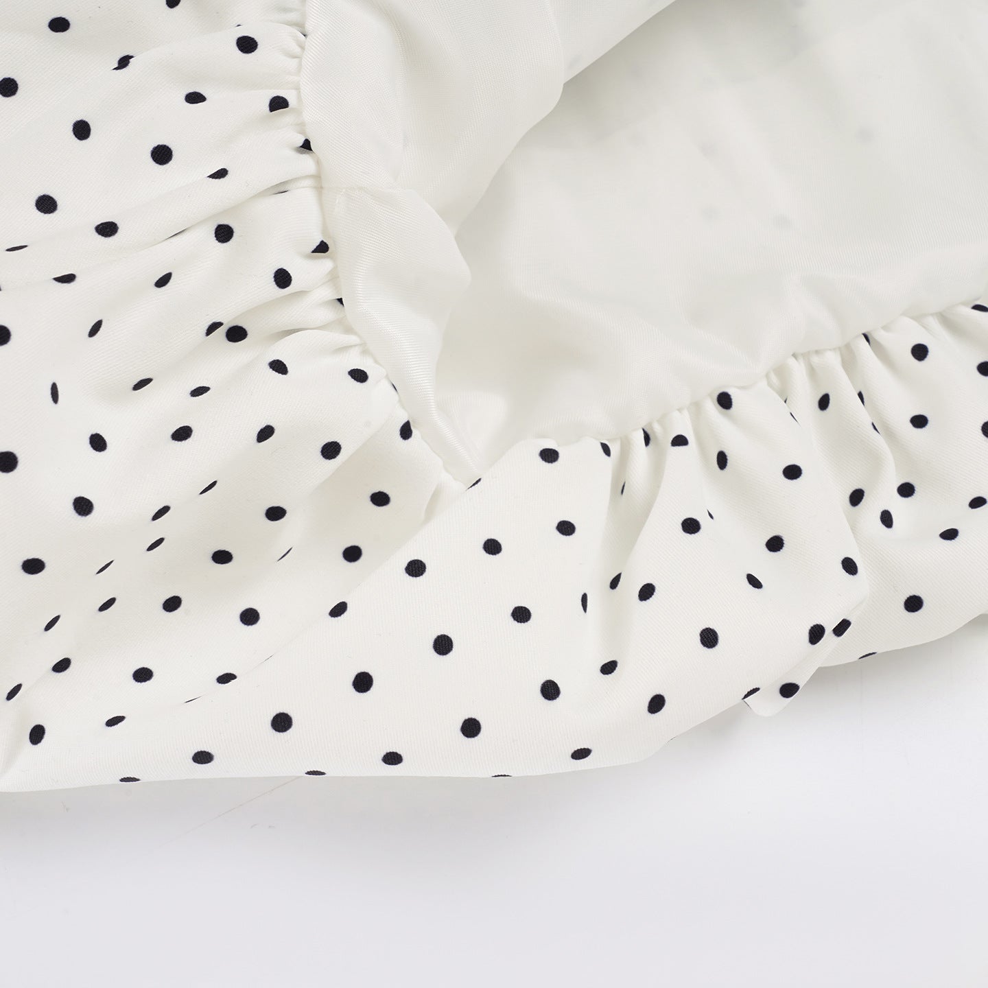 Women Summer French Lace Polka Dot Contrast Flower Bud Mini Dress 21