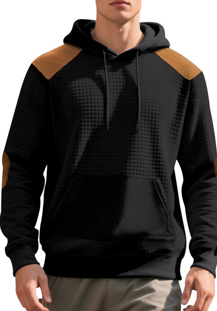 Men's American Autumn/Winter Casual Colorblock Jacquard Plaid Hoodies