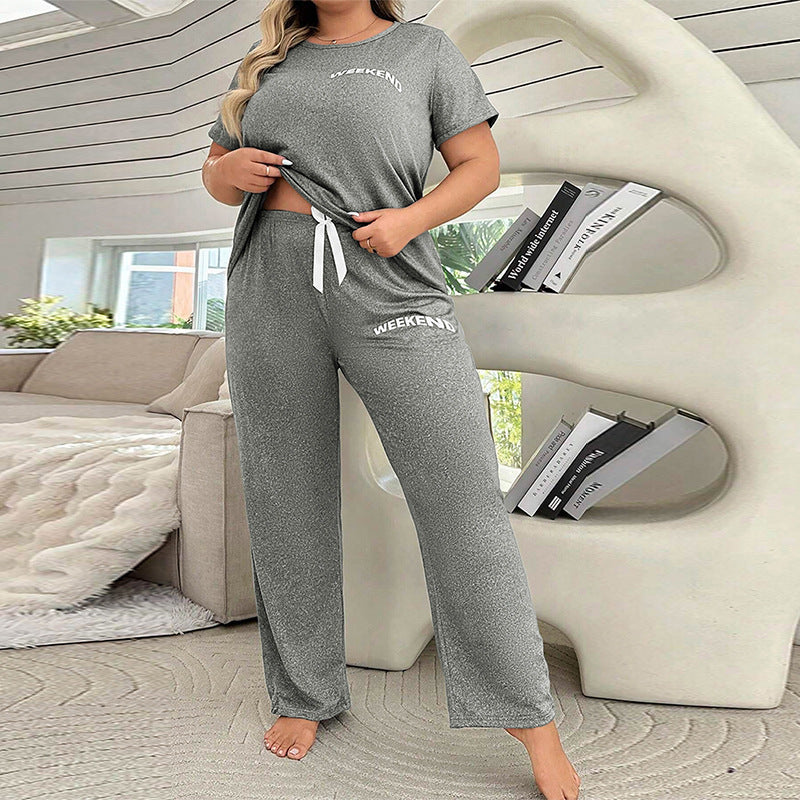 Spring Summer style printed home clothes Casual comfortable pajamas for women 6