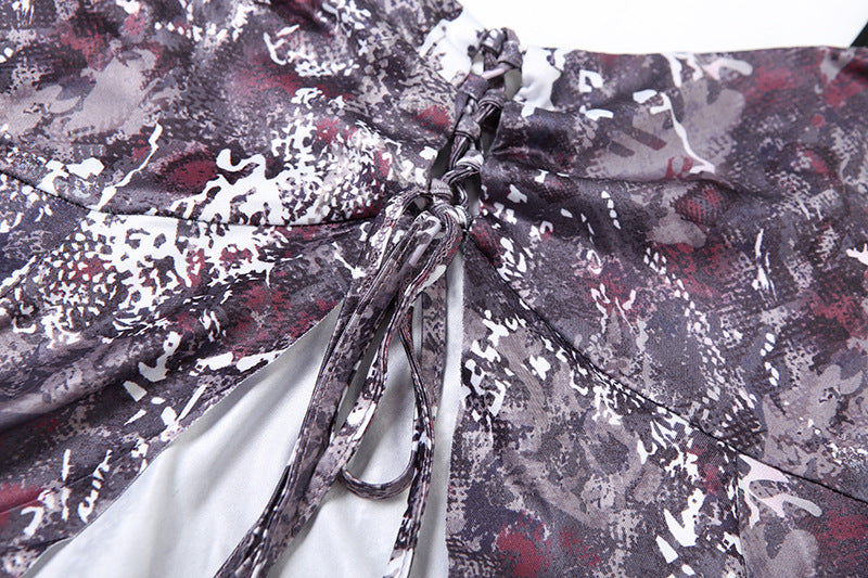 Women summer trendy print sleeveless top and shorts two piece set 12