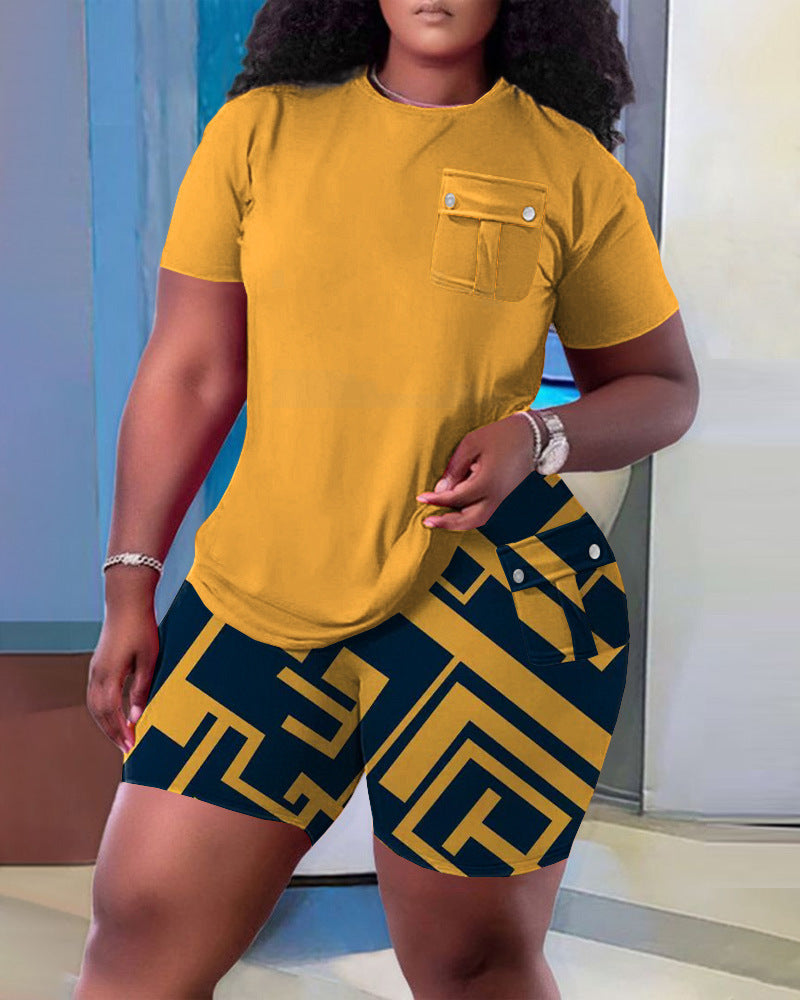 Women's Fashion Casual Print Home Pocket Set 27