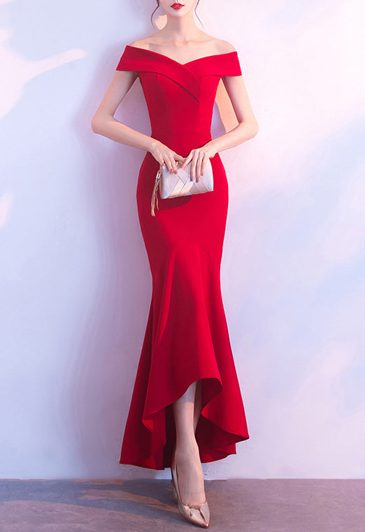 Women Elegant Maxi Off Shoulder Mermaid Evening Dress 6
