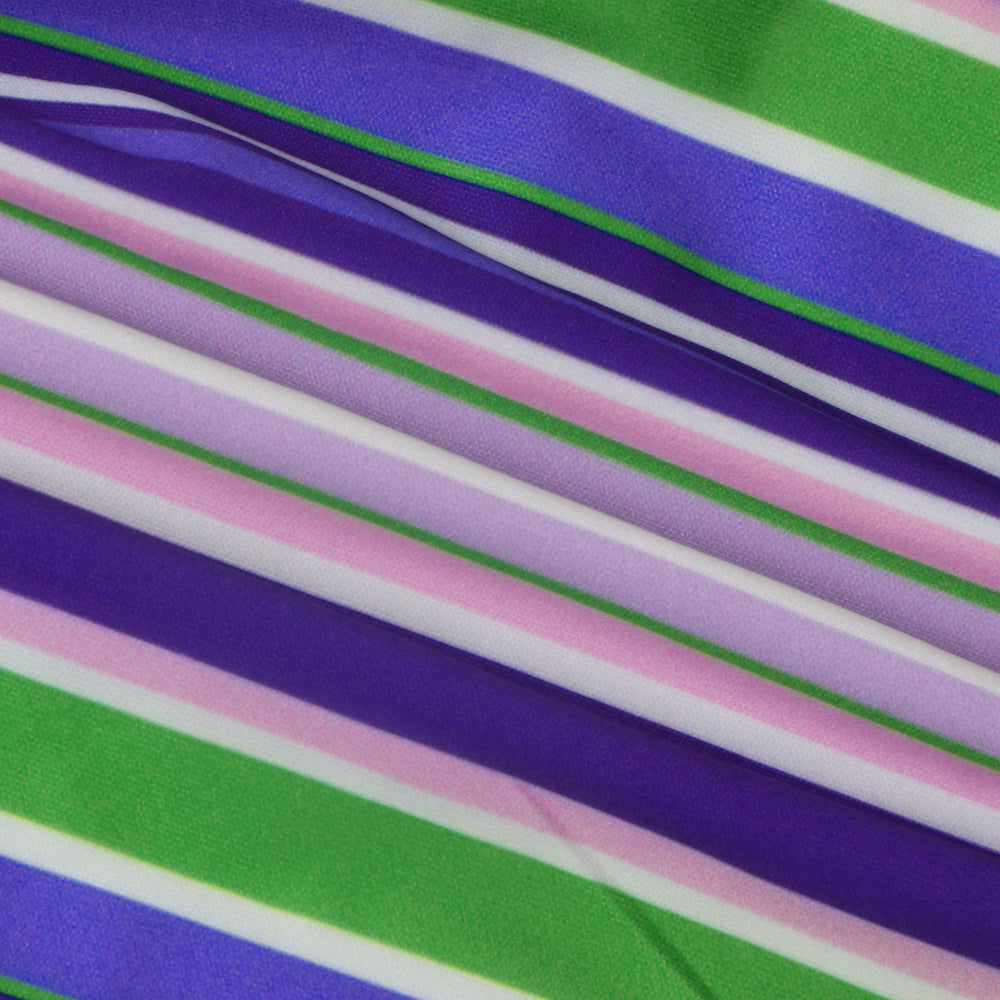 Multi-Color Striped Halter Neck Slim Fit Bell Bottom Women's Jumpsuit 22