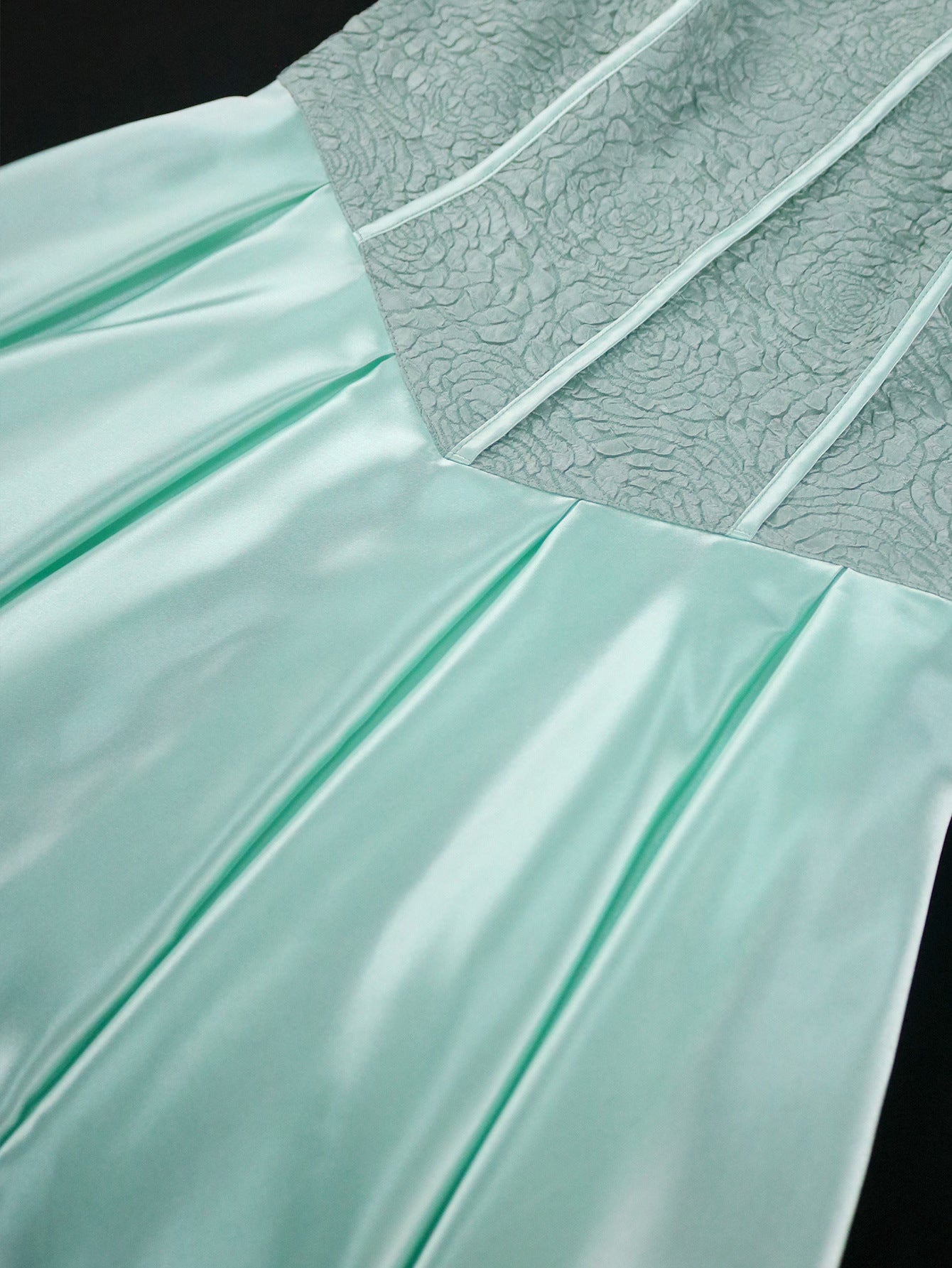 Summer Round Neck Rose Jacquard Bridesmaid Dress Bow Lace-Up Elegant Party Gown 14