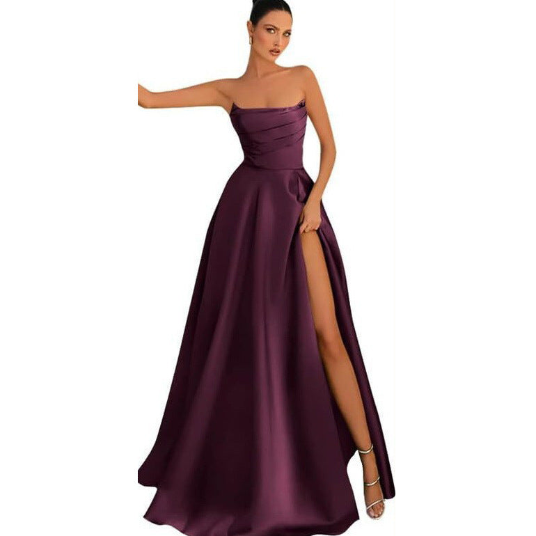 Women Strapless Sexy Slit Formal Party Evening Dress（Processing time need 3-6 days） 7
