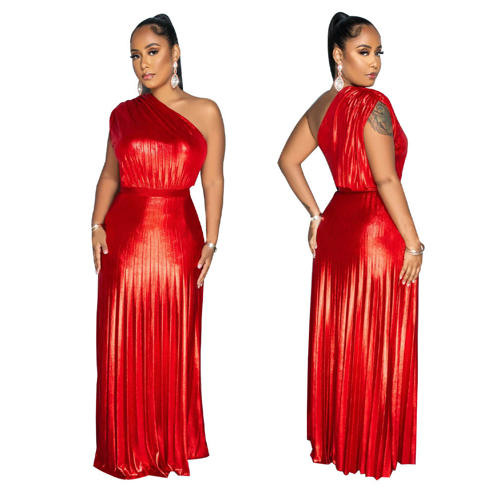 Women Slash Shoulder sleeveless Dress 5