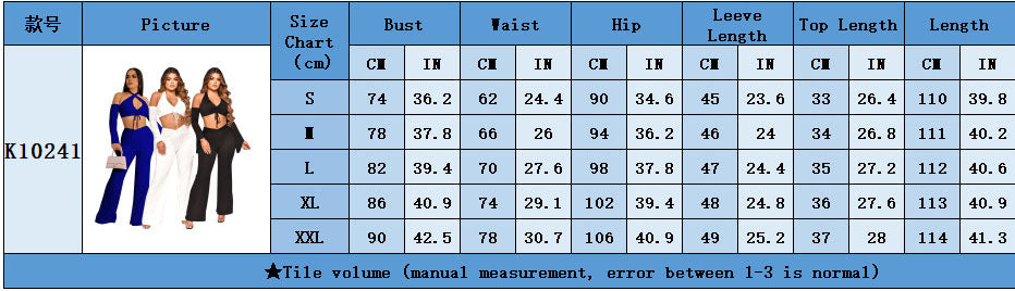 Women Fall Sexy Halter Neck Tie Crop Top+ Pants Two Piece 10