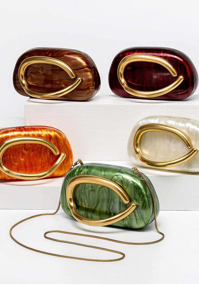 Women's Shoulder/Crossbody Bag Shell Acrylic Clutch for Wedding & Evening Party