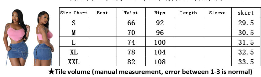 Women Sexy Heart Print Pocket Denim Bodycon Mini Skirt 7