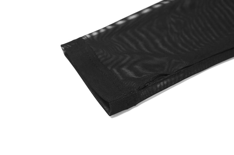 Women's Autumn and Winter mesh Patchwork Beaded See-Through Sexy Tight Fitting Butt Lift Jumpsuit 16