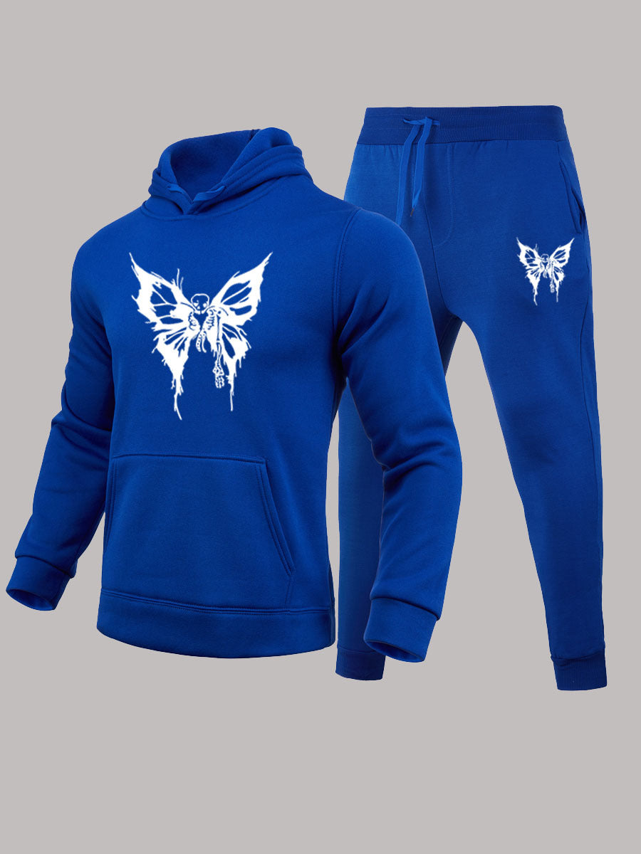 Men's Hoodies Set Style Trendy Print Two-Piece Hoodies Sweatpants Set 6