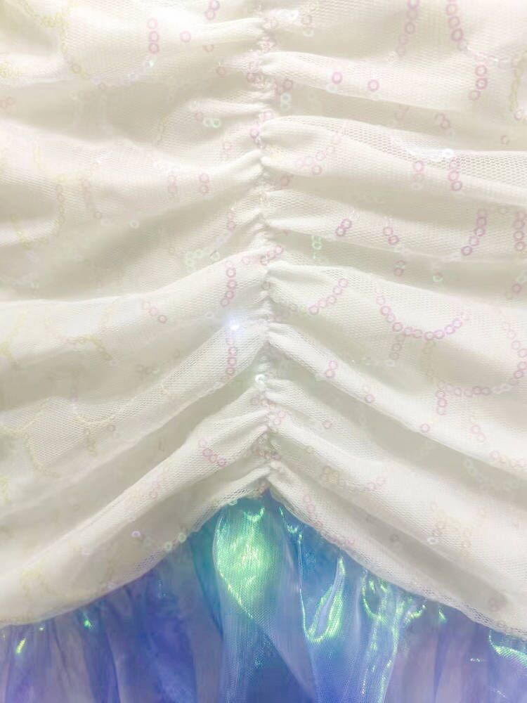 Women Beaded Sequin Bikini Mermaid Skirt Two Piece Set 14