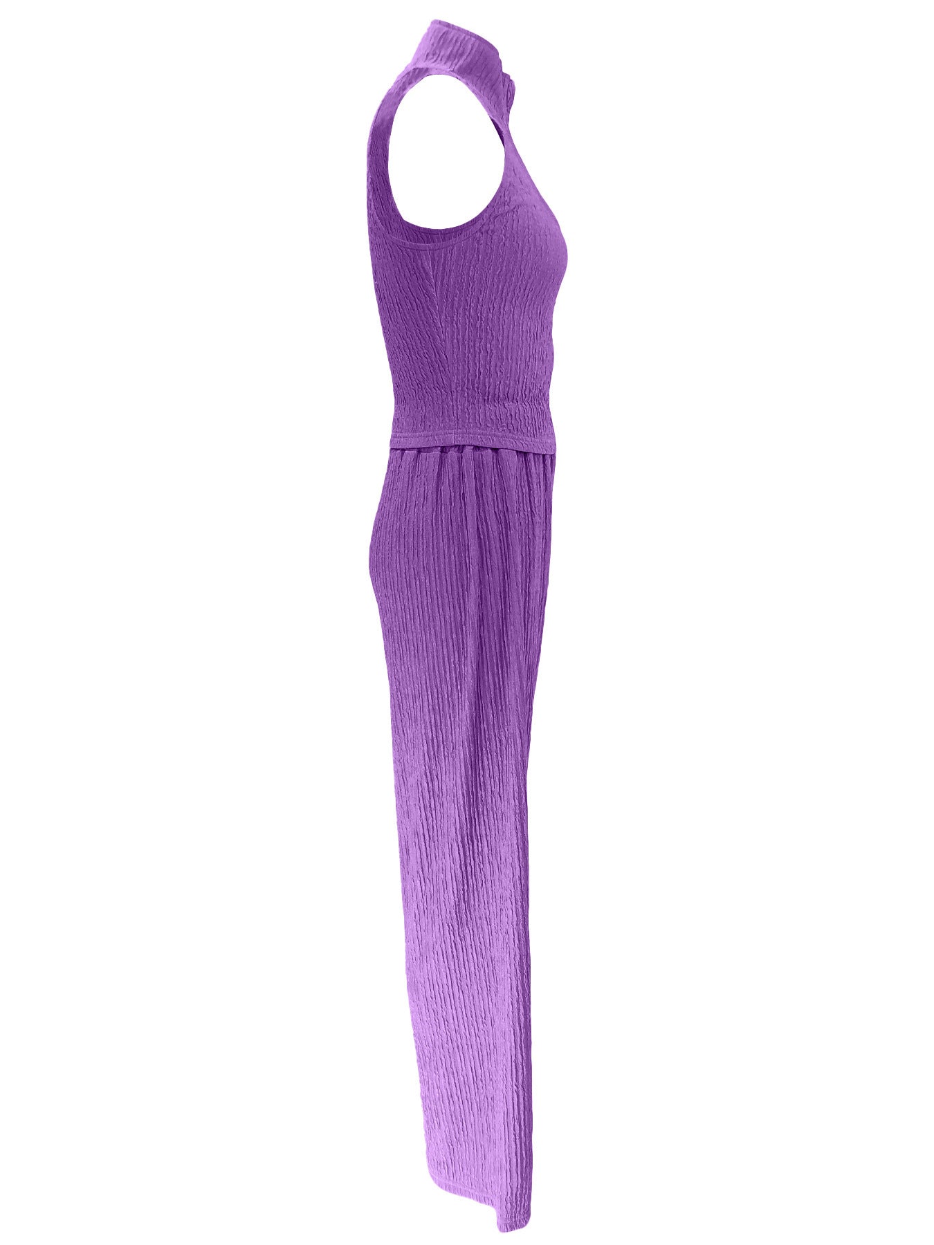 Women Summer Sleeveless Top Pleated Casual Pants Two-piece Set 21