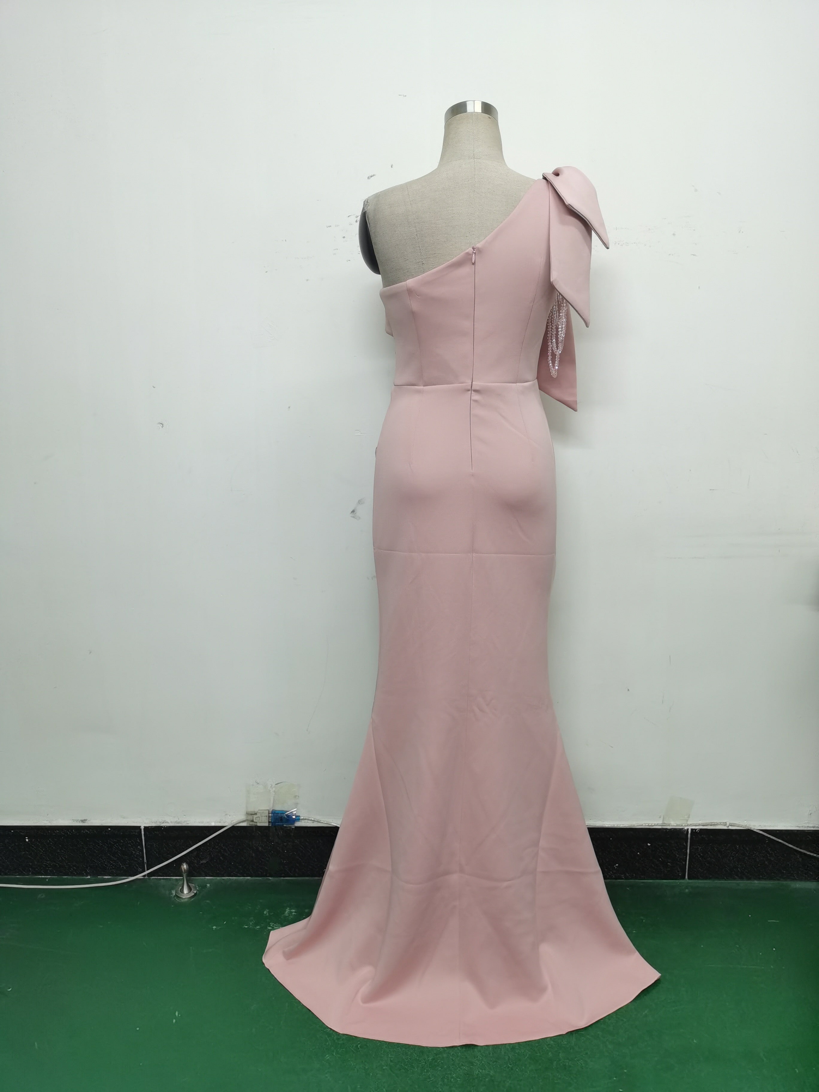 Beaded Lace Luxury Satin Evening Dress 16