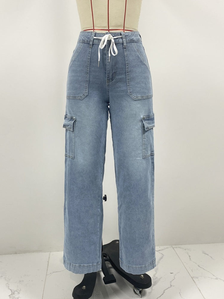 Women Fall Casual Cargo Denim Pant 7