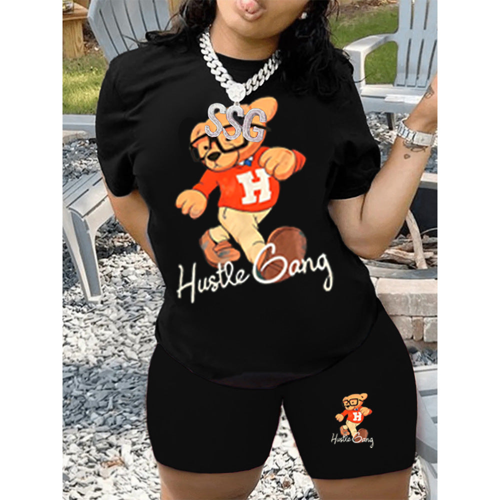 Standard size women's t-shirt shorts suit tracksuit two pieces 11