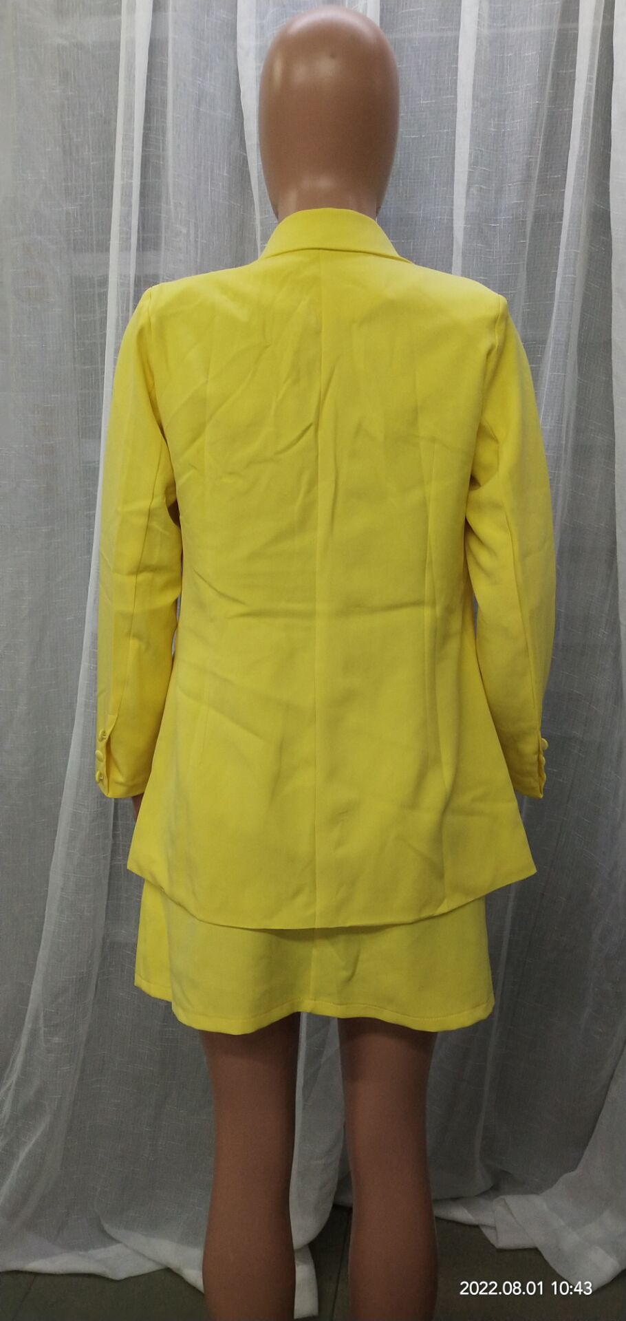 Solid Color Suit Blazer Coat Skirt Two Piece 34