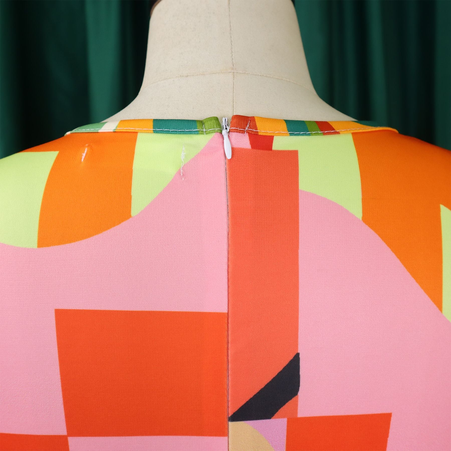 Summer Fashion Chic Women's Belt Print African Plus Size Midi Dress 15