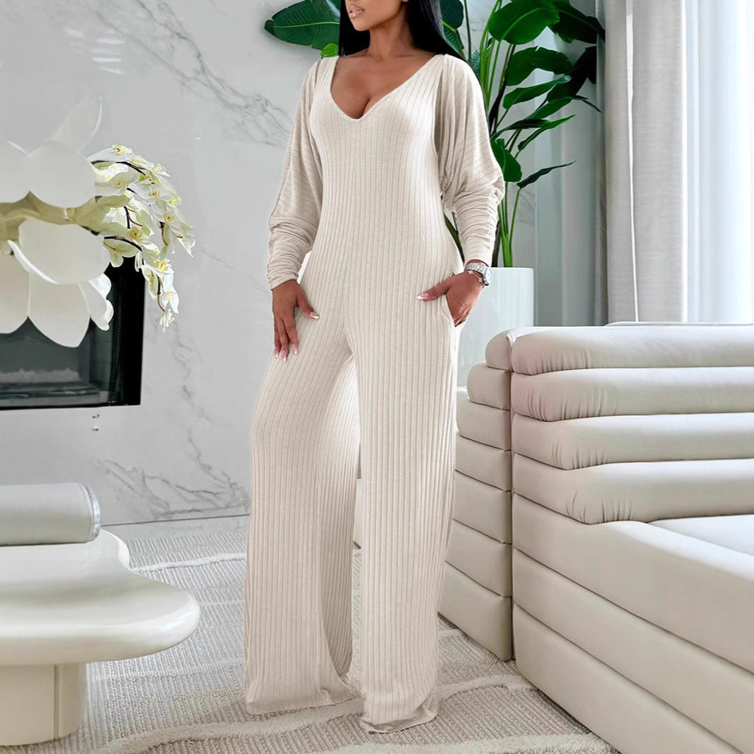 Women Casual Sexy Jumpsuit and Coat Two-Piece Set 3