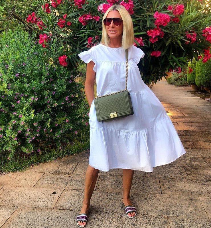 Plus Size Women Summer Dress Round Neck Pink Maple Leaf Casual Beach Dress 9