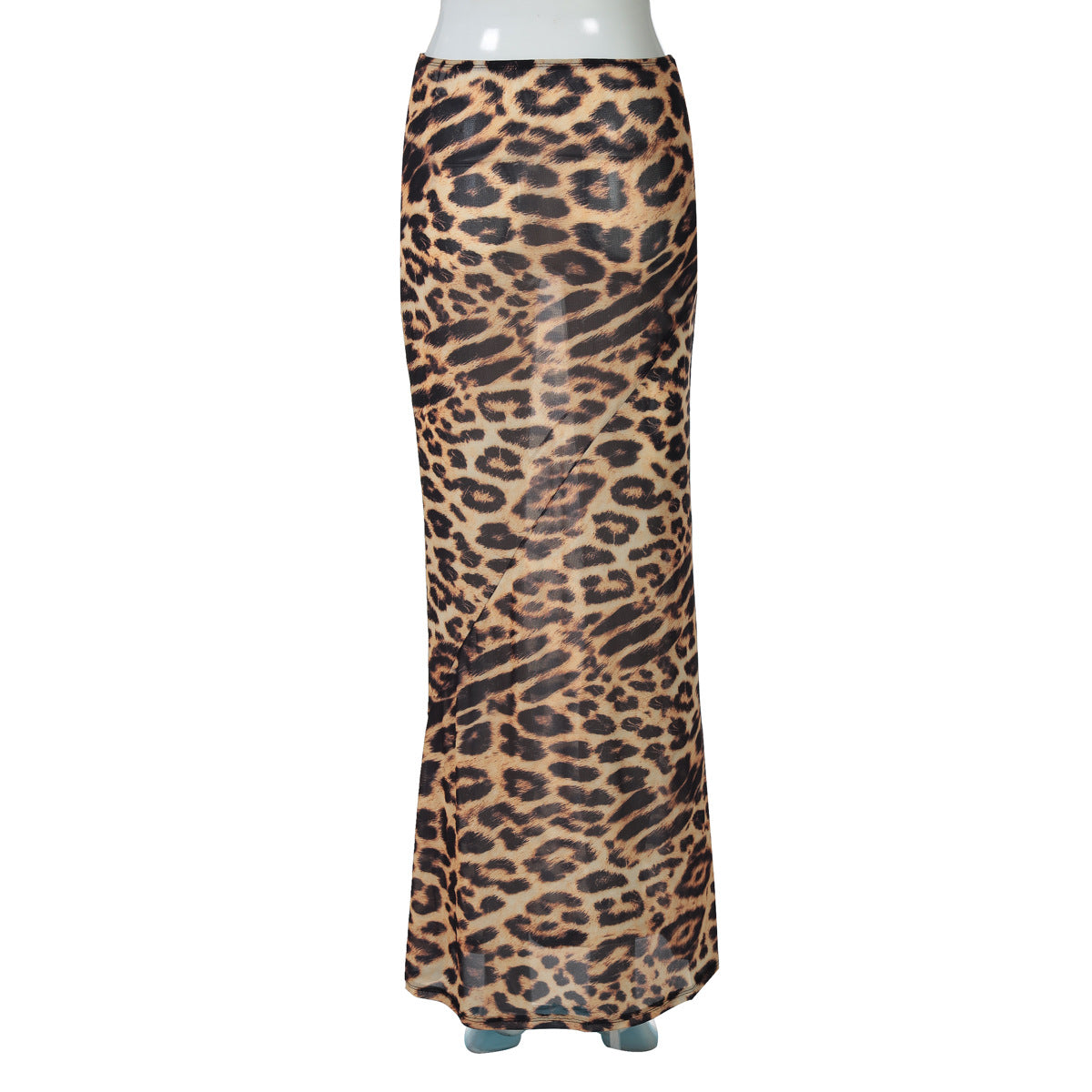 Women Summer Sexy Leopard Mesh See-Through Skirt 9