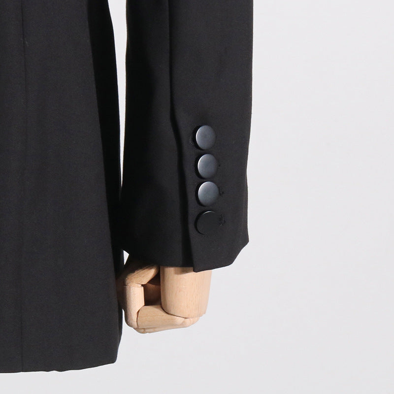 Women Fall French Career Casual mesh Patchwork See-Through Blazer 18