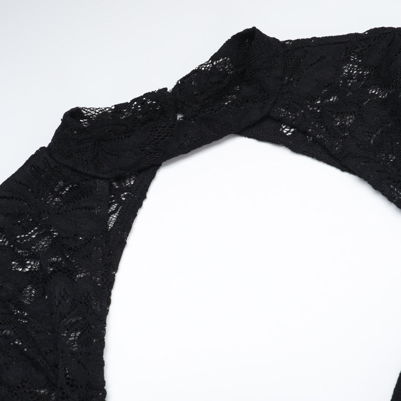 Autumn Women's Street Trendy And Low Back Lace Jumpsuit 6