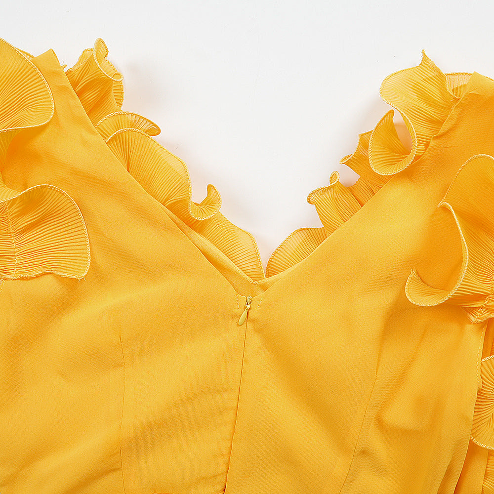 Women's African Plus Size Floral Sleeveless High Waist Pleated Gown Chic Dress 16