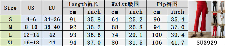 Women Casual Ribbed Bell Bottom Pant 18