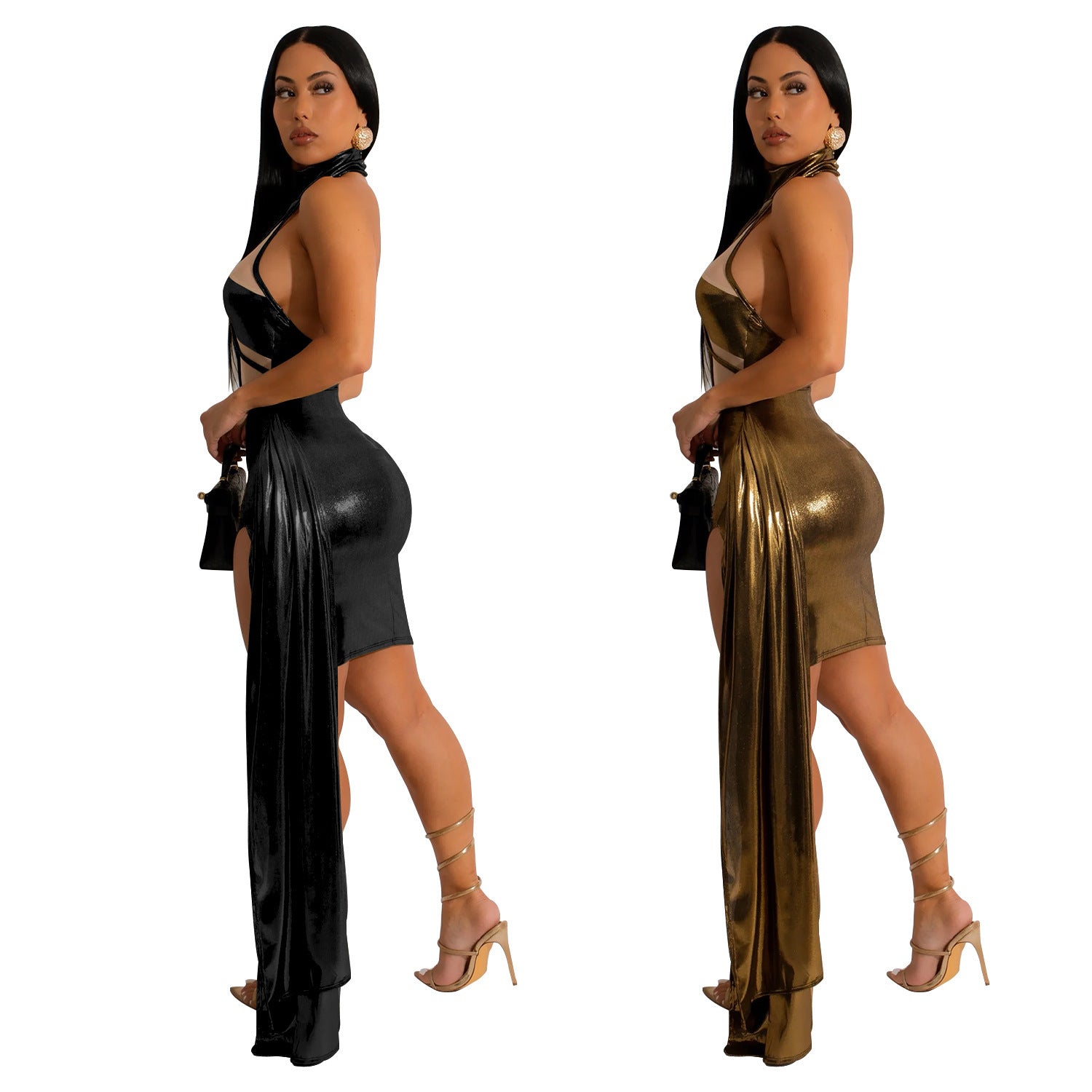 Fashion Women 's Solid Color Sleeveless Party Dress For Women 7