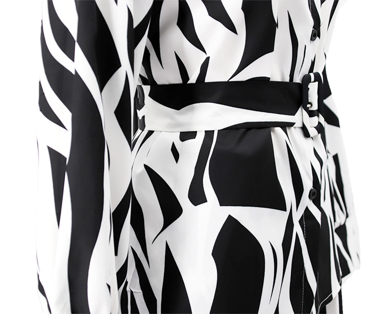 Women Irregular Printed Shirt and PantCasual Two-piece Set including Belt 19