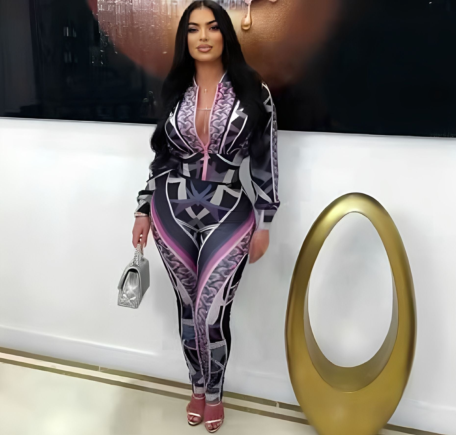 Women's Sport Casual Fashion Print Two-Piece Pants Set 6