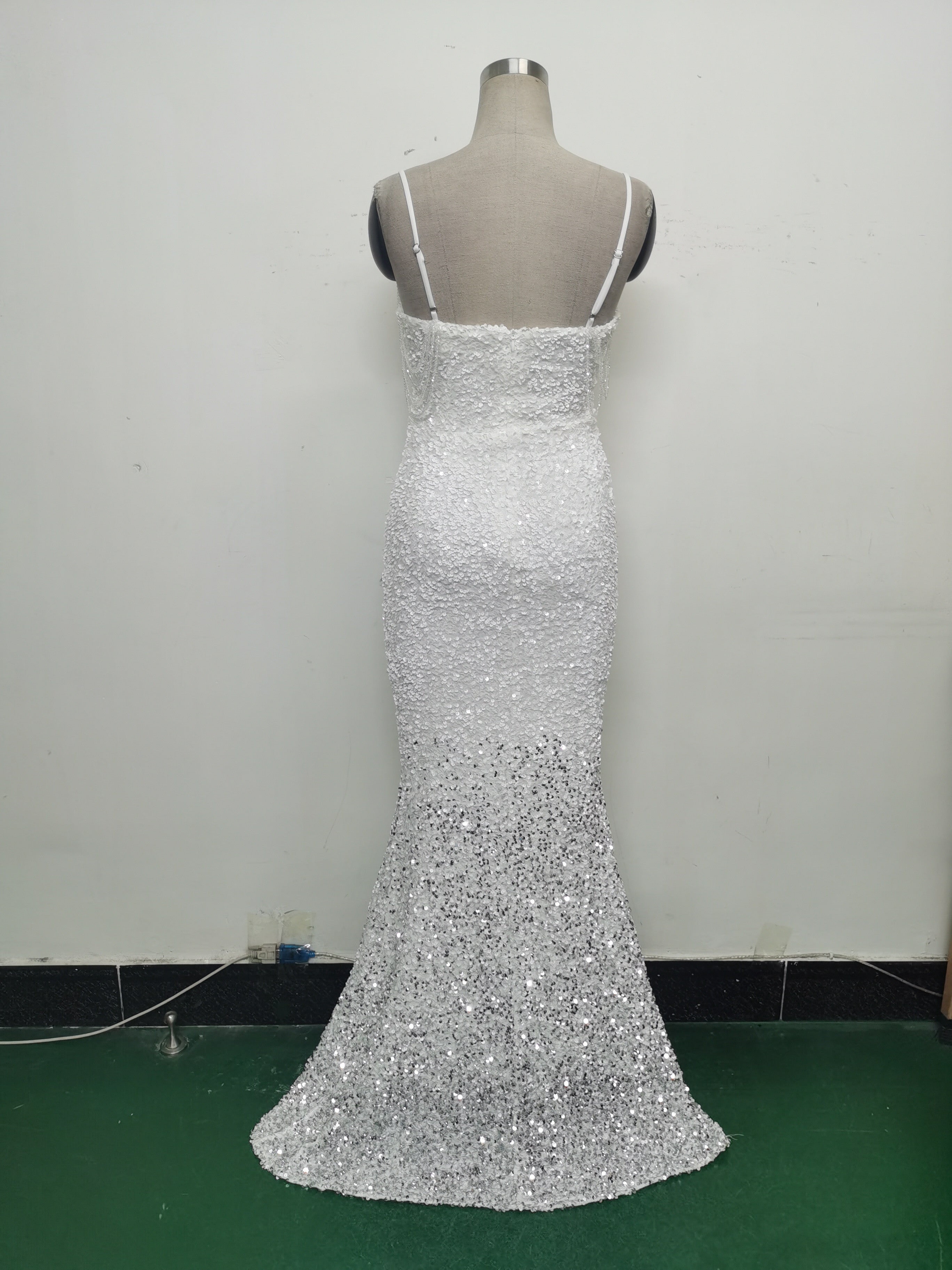 Gradient Sequins Sexy Strap Evening Dress 28