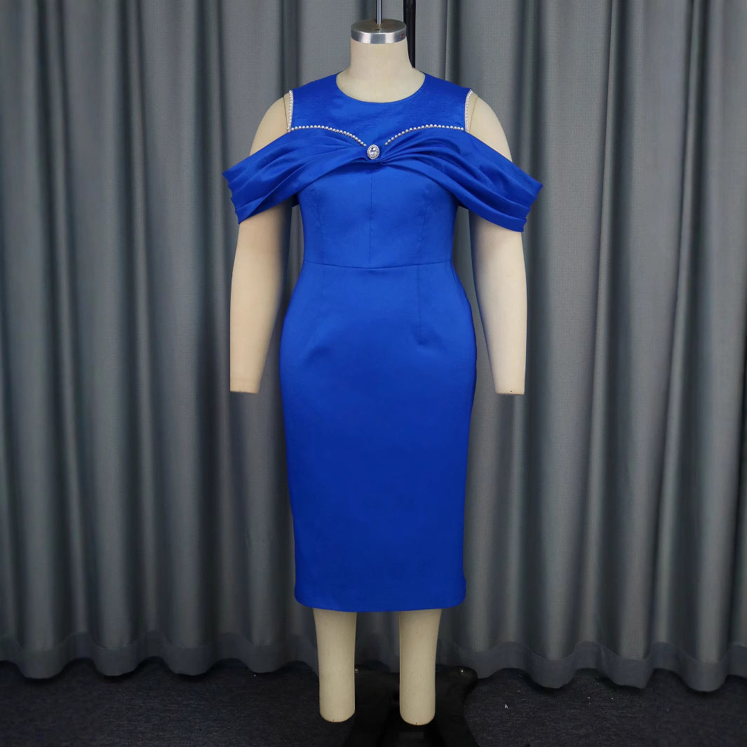 Women Round Neck Off-shoulder Formal Party Dresses 5