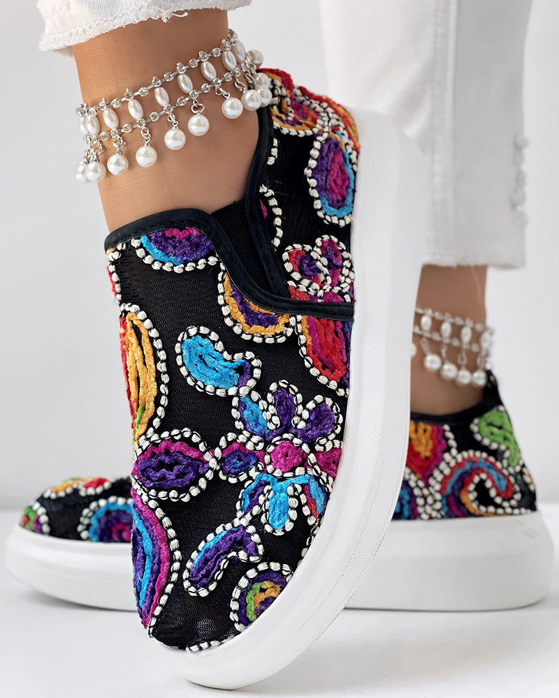 Multi-Color Mesh Platform Casual Flat Shoes 7