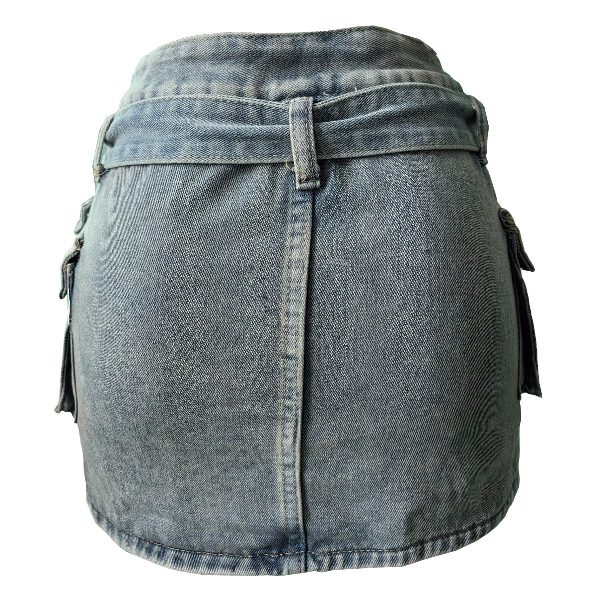 Washed Denim Pocket Belt Fashion Women Denim Shorts 9