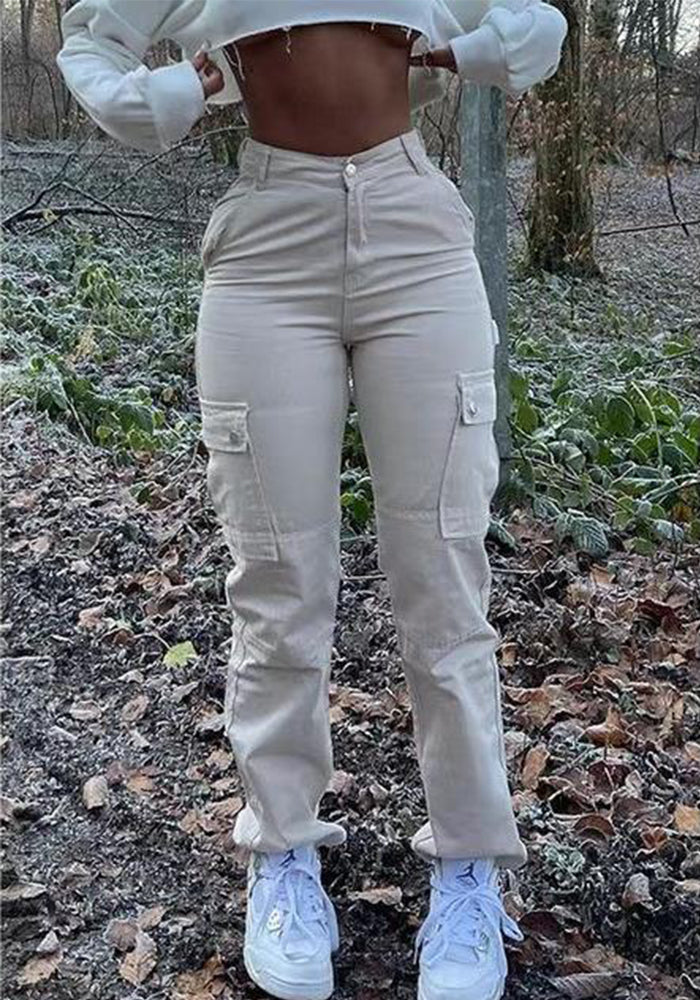 Women High Waist Multi Pocket Cargo Pants