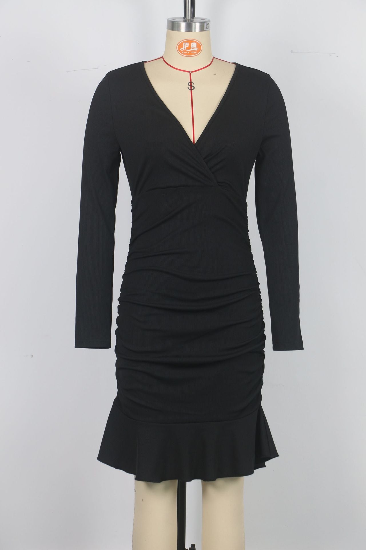 Women’s Sexy Elegant V-Neck Ruffle Mini Dress 9