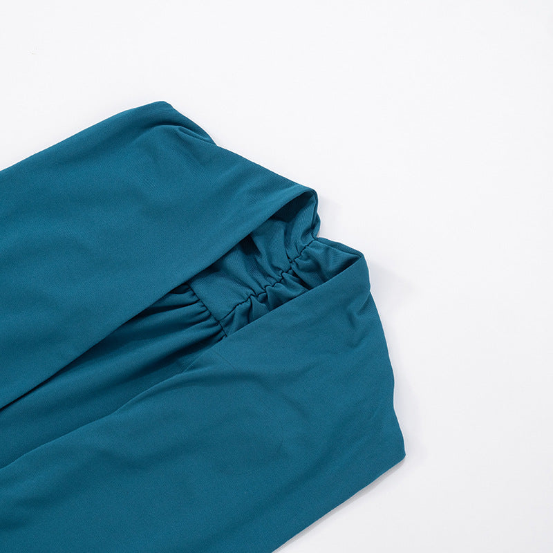 Women Spring and Summer Sexy V Neck Sleeveless Bodysuit and Flared Pants Two-piece Set 25