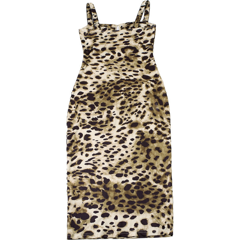Women's Spring Strap Leopard Print Bodycon Dress 11