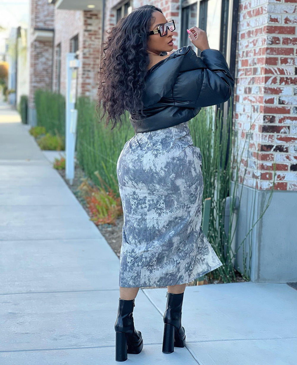 Women Street Sexy Multi-Pocket Strapless Zipper Dress