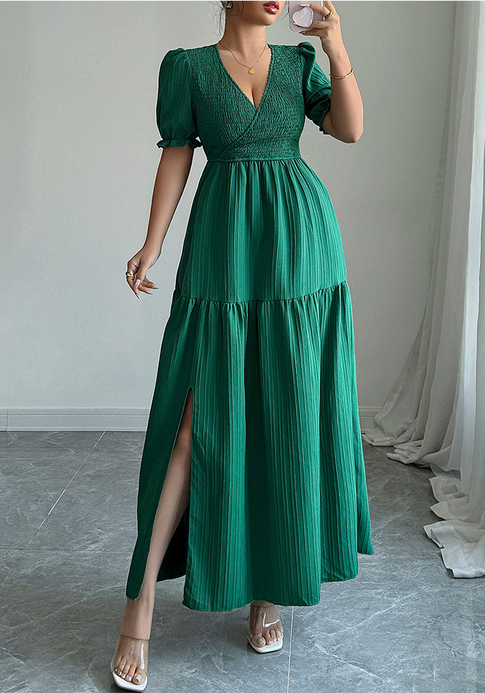 Spring/Summer Women's Chic Elegant Deep-V Neck Long Dress