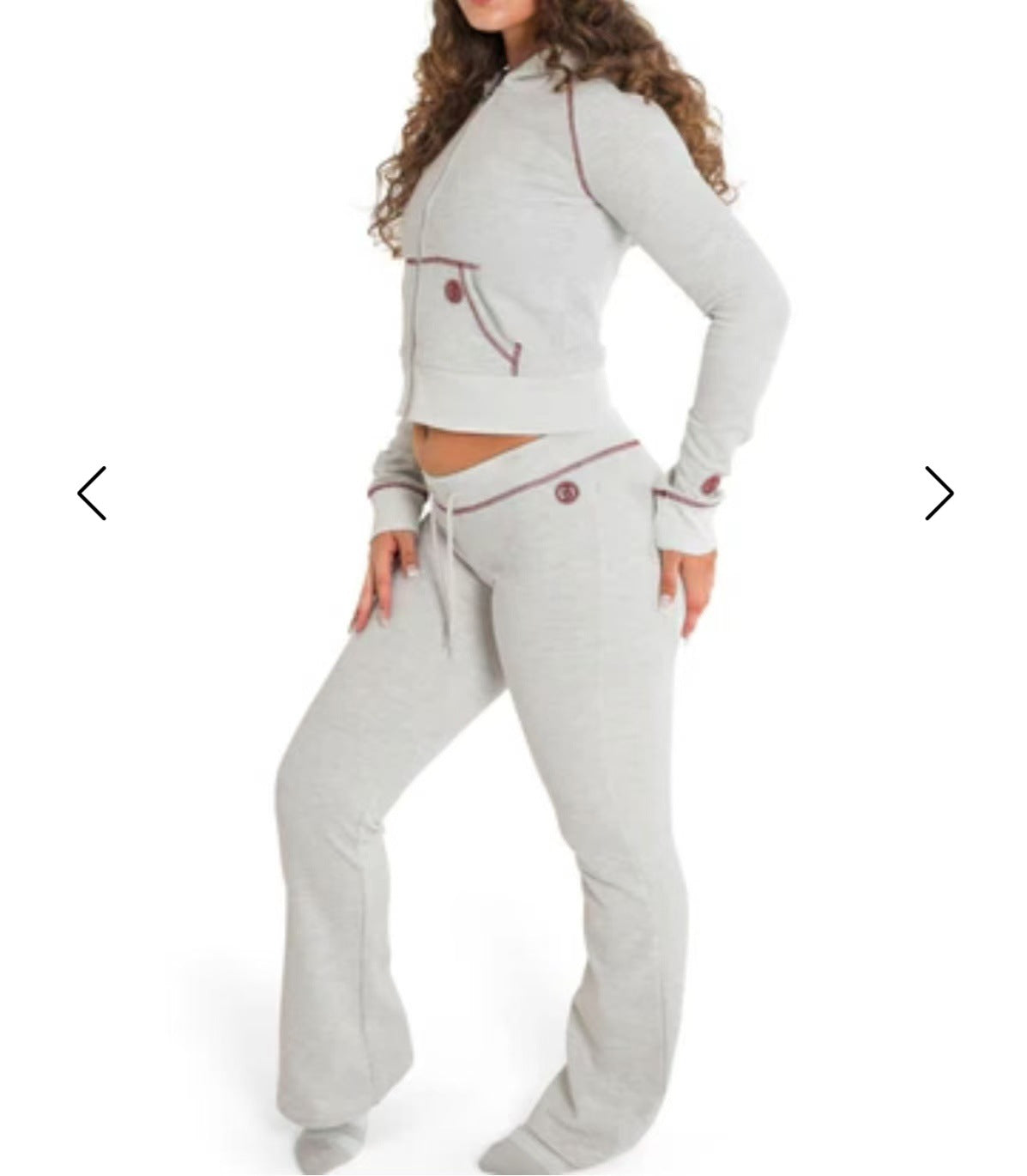 Sports Clothing Women's Solid Color Long-Sleeved Zip Hoodies Trousers Fashion Two Piece Set 9