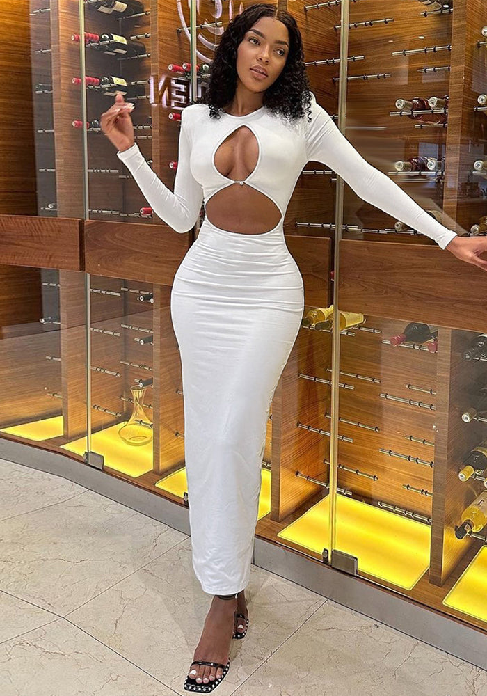 Women's Autumn Fashion Sexy Hollow Split Bodycon Dress For Women