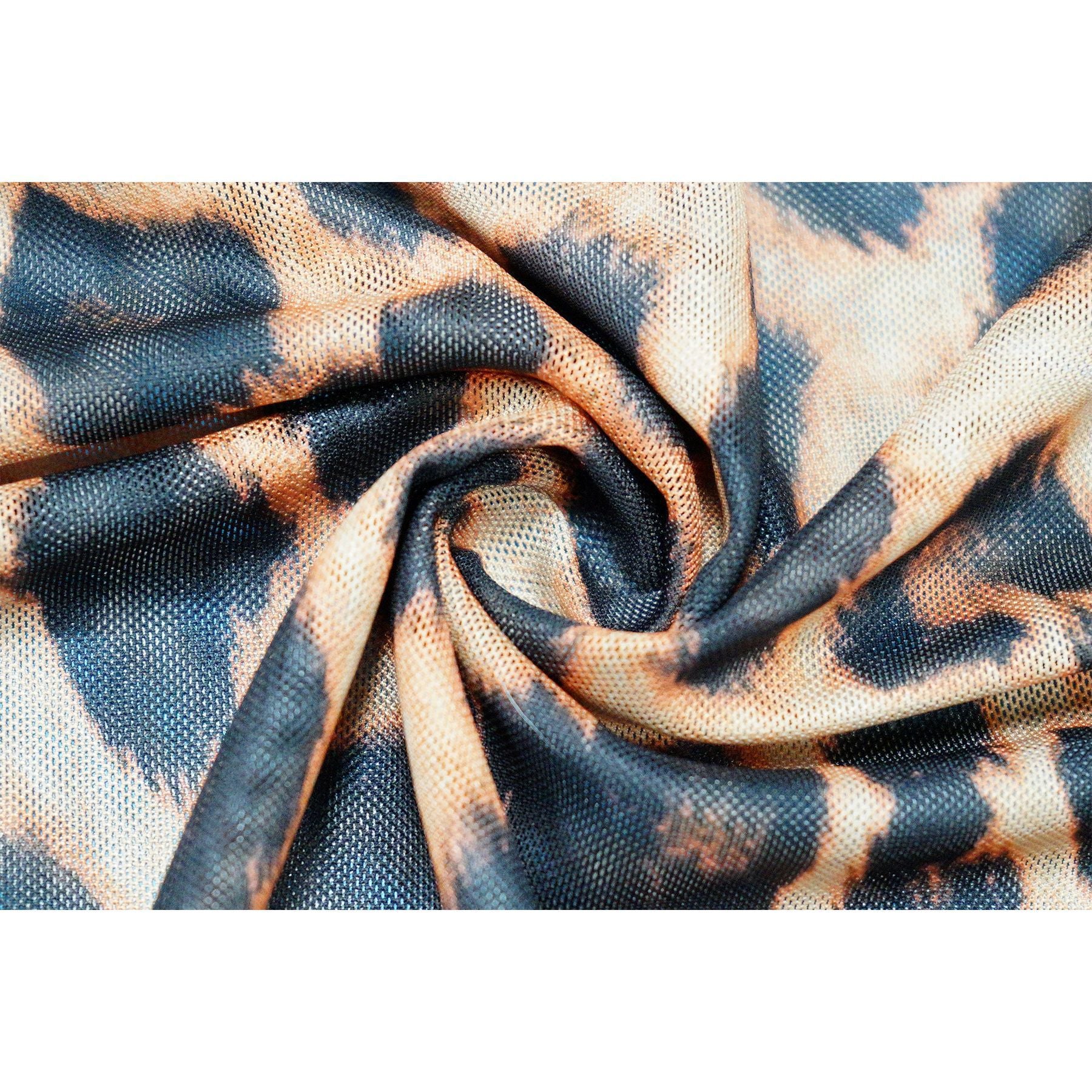 Women Sexy Leopard Print See-Through Bodysuit and Slit Skirt Two-Piece Set 27