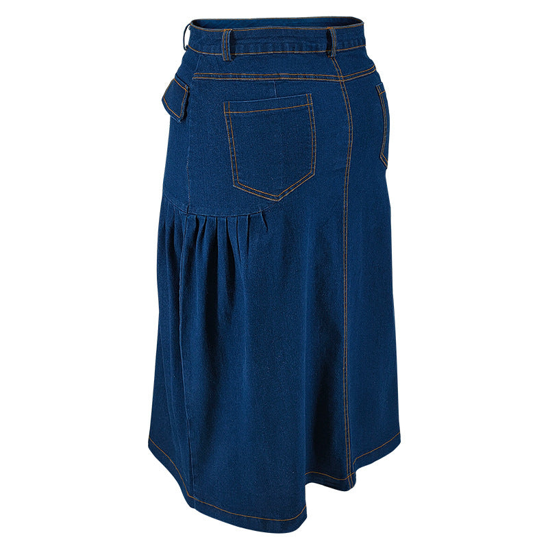 Plus Size Women Denim Maxi Skirt 6