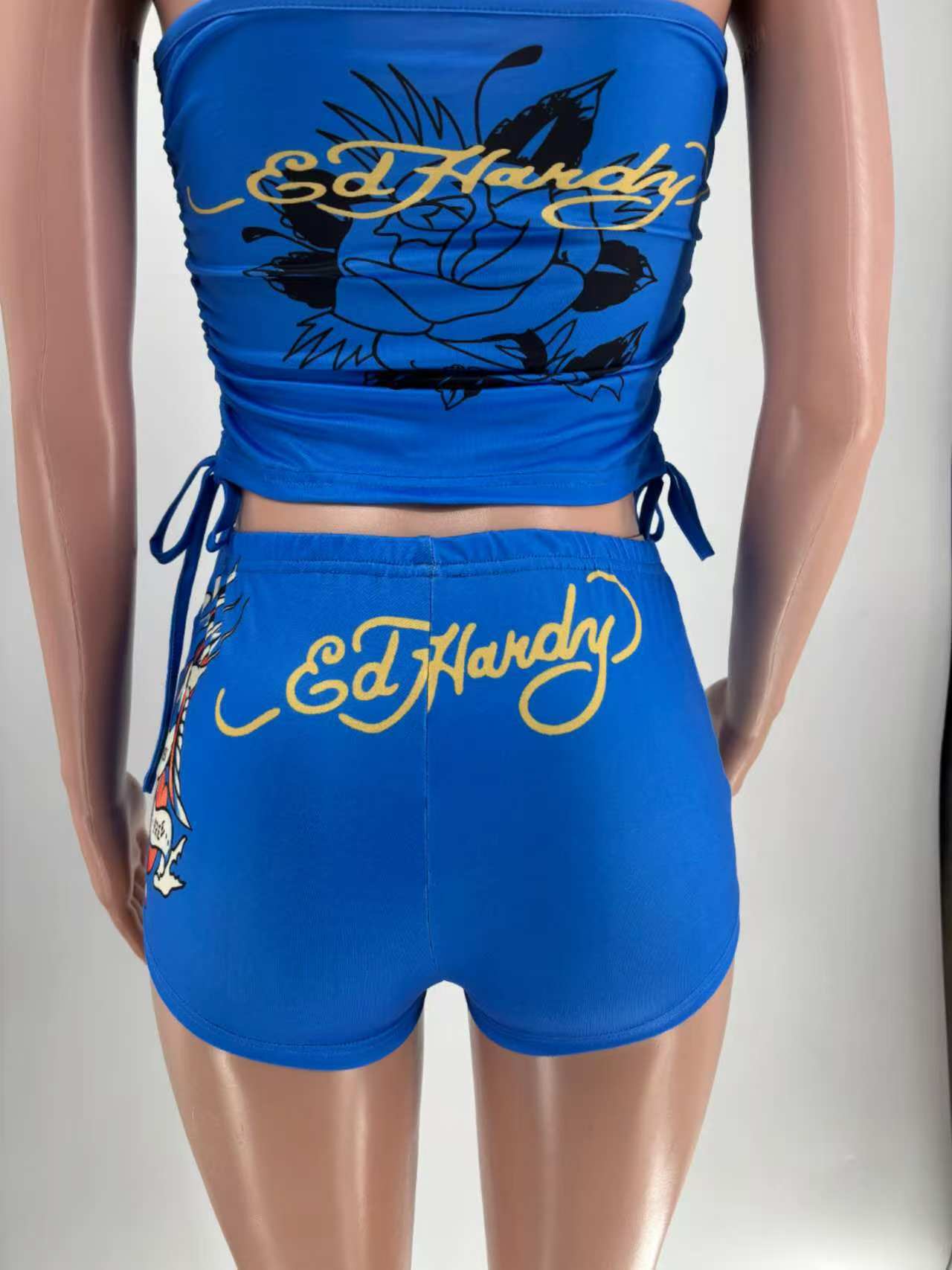 Women Print Chest wrap Top and shorts two-piece set 29